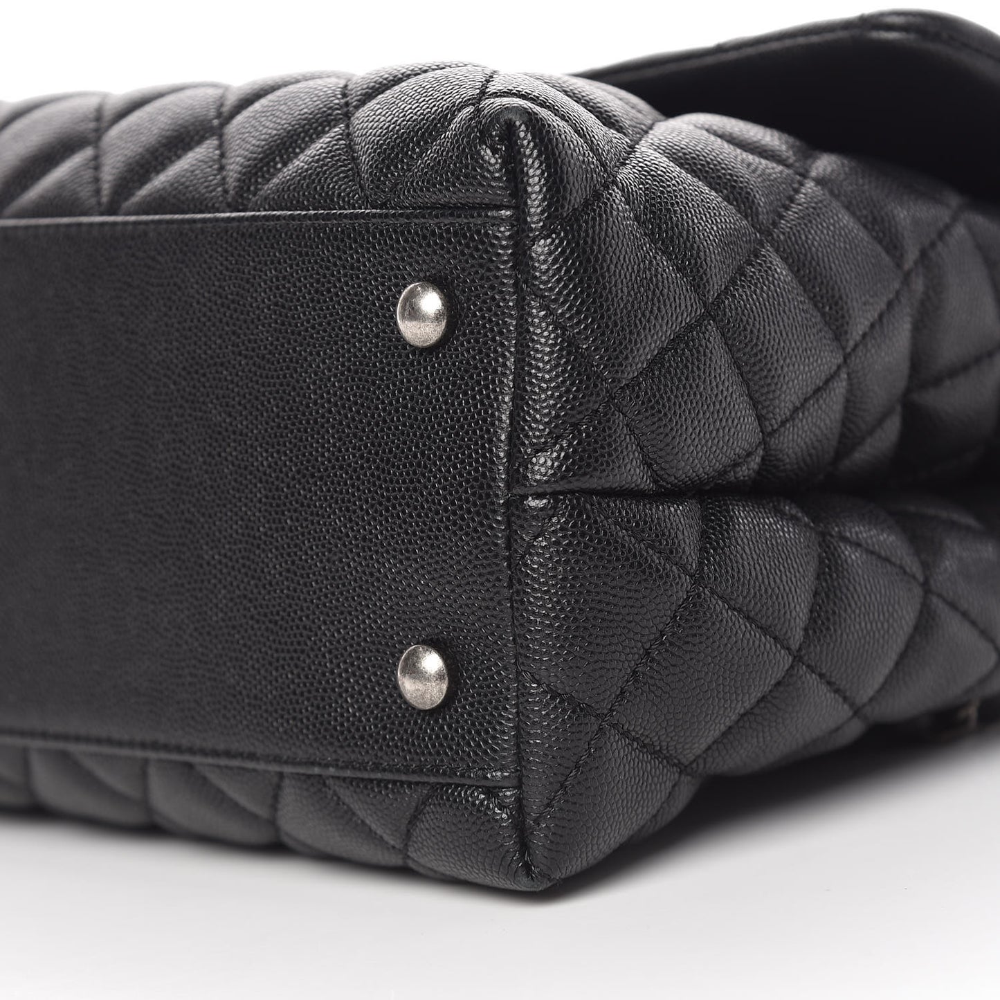 Caviar Quilted Medium Coco Handle Flap Black