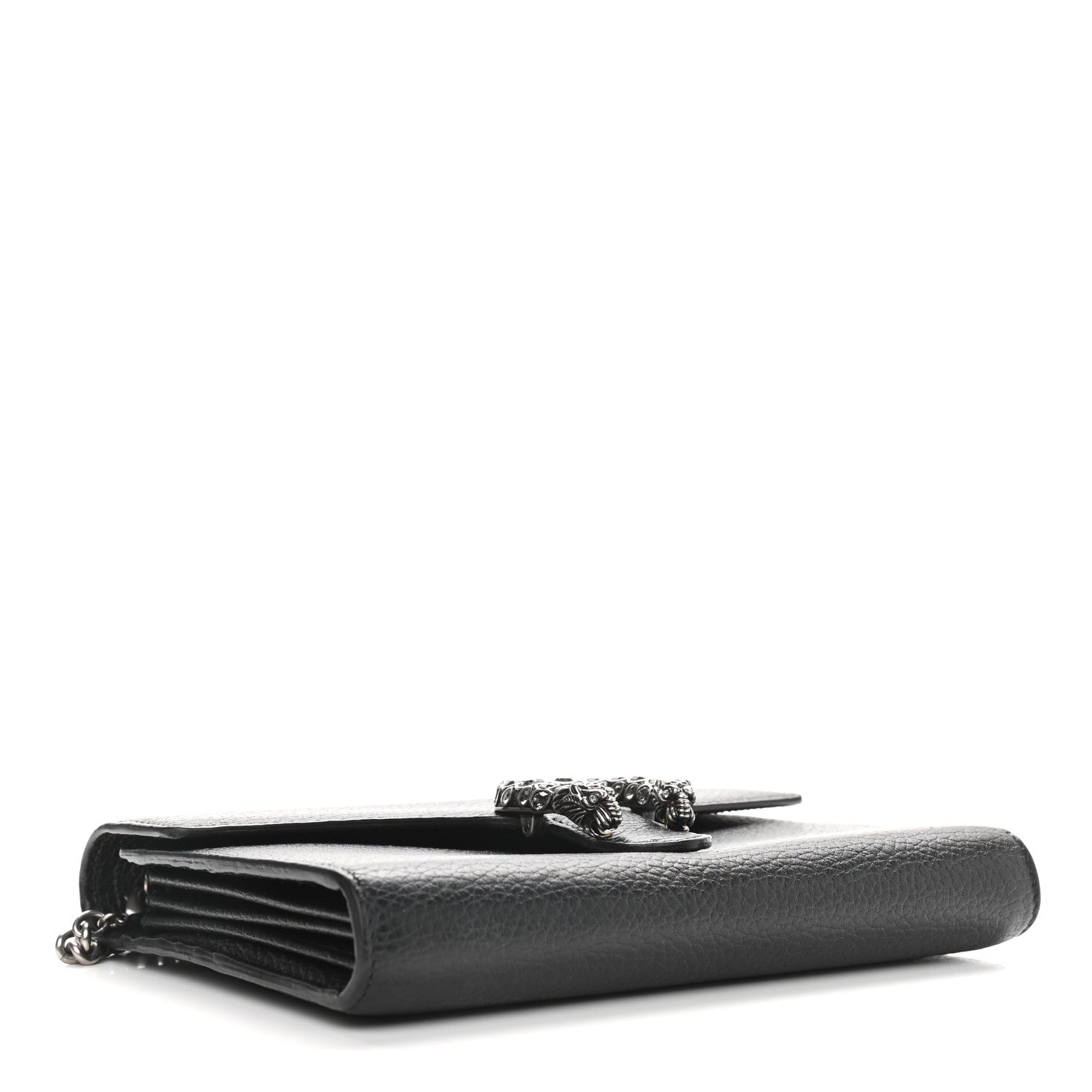 Gucci Calfskin Mini Dionysus Chain Wallet Black 3 of 9