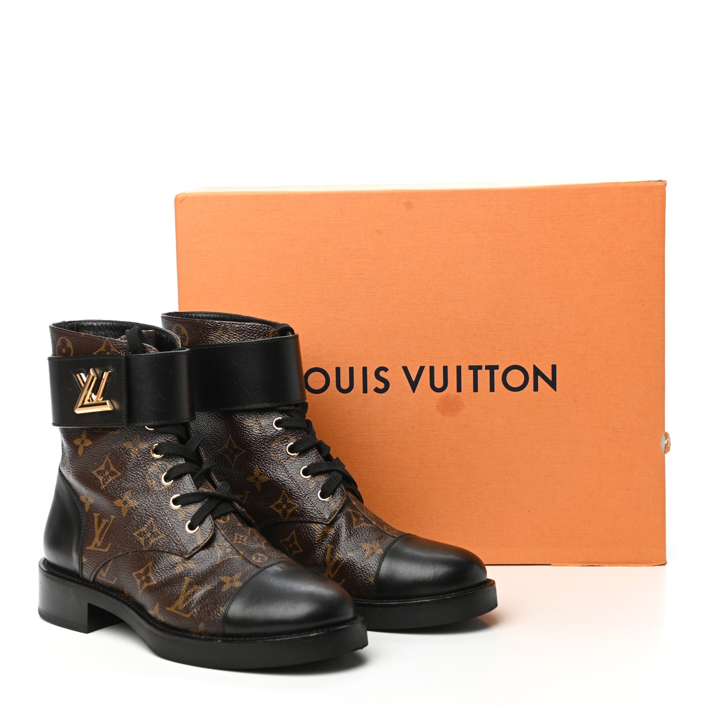 Calfskin Monogram Wonderland Flat Ranger Boots 39 Black