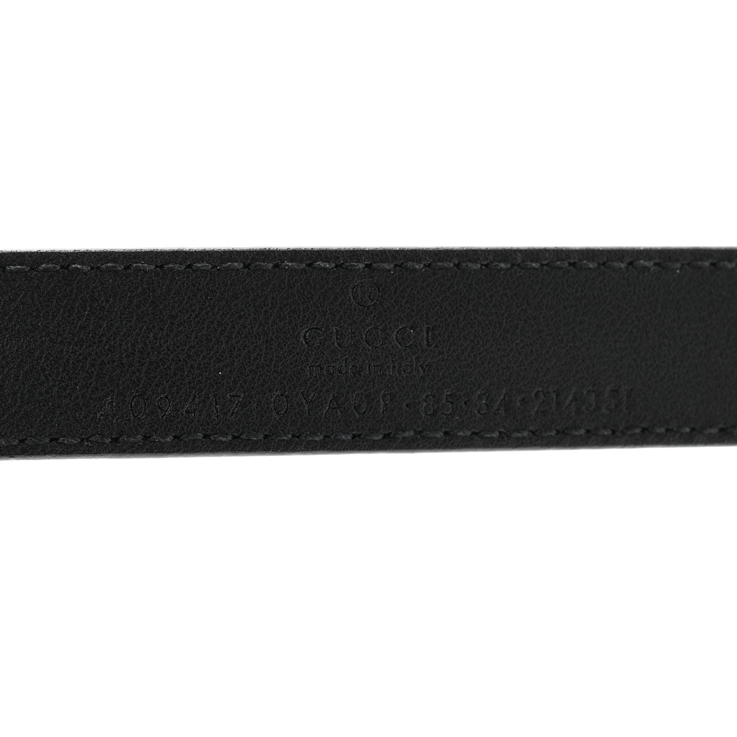 Plutone Calfskin Palladium Double G 20mm Belt 85 34 Black