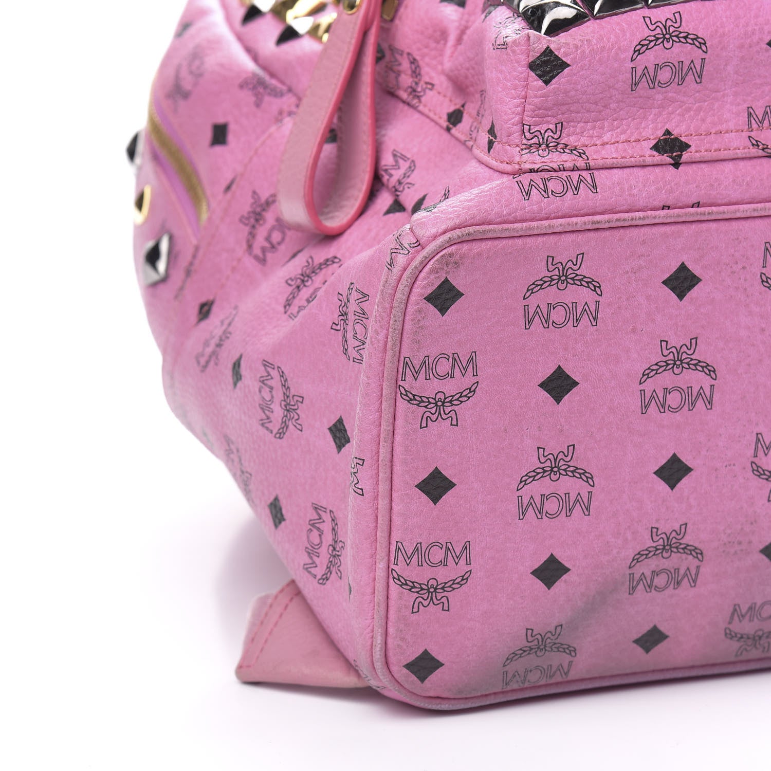 MCM Visetos Studded Medium Stark M Backpack Pink 7 of 11