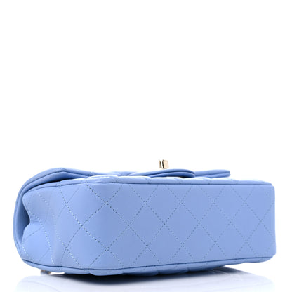 Chanel Lambskin Quilted Mini Rectangular Flap Light Blue 3 of 9
