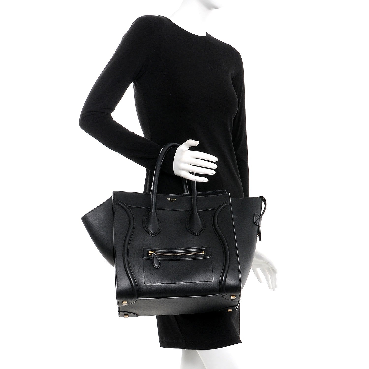 Celine Smooth Calfskin Mini Luggage Black 2 of 17