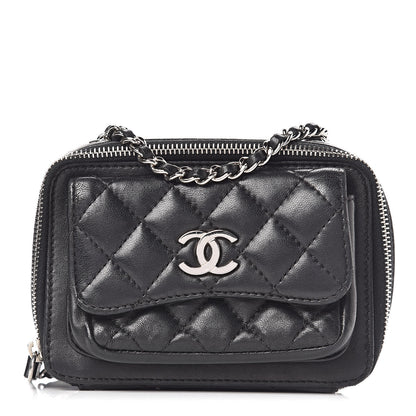 Chanel Lambskin Quilted Small Pocket Box Camera Case Black 1 of 11
