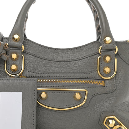 Balenciaga Chevre Gold Metallic Edge Hardware Mini City Gris Acier 8 of 12