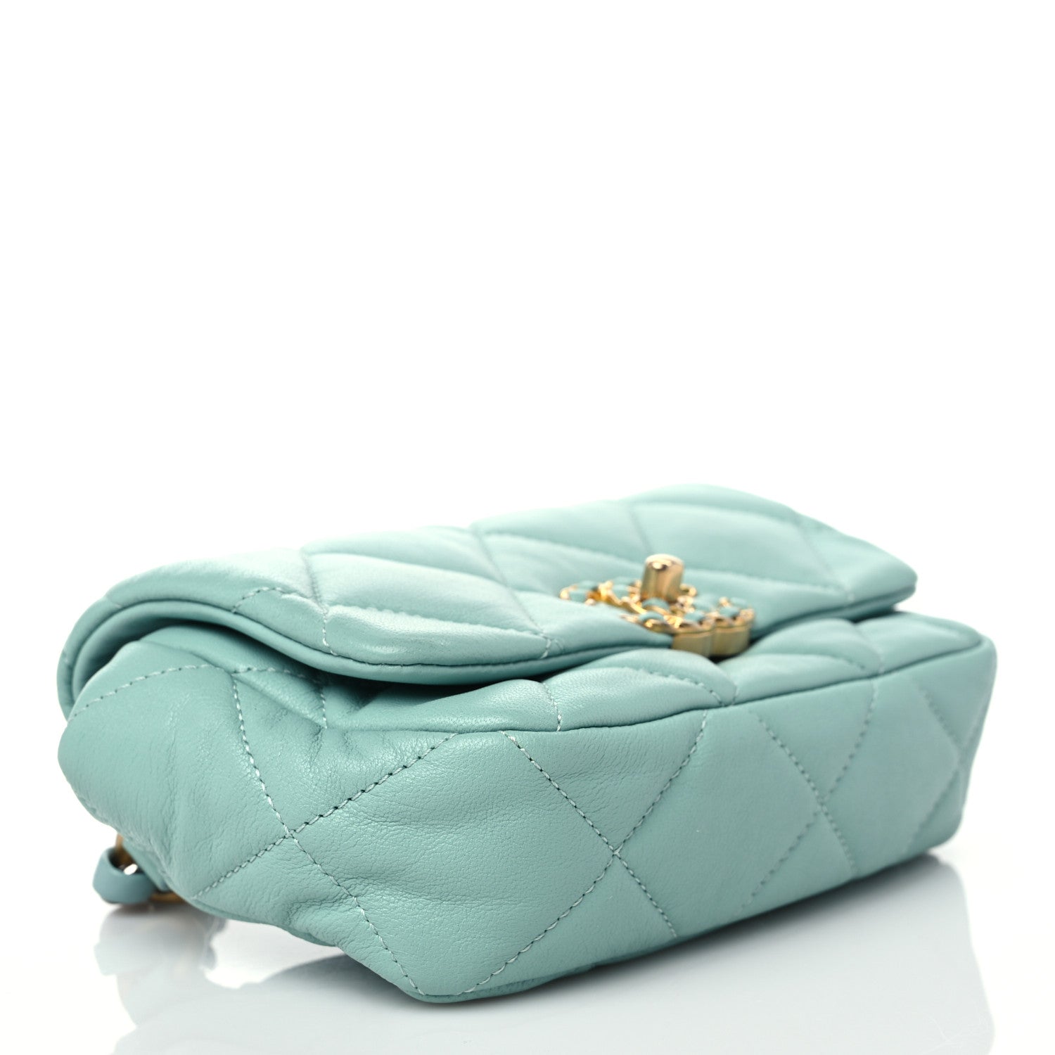 Chanel Lambskin Quilted Chanel 19 Waist Bag Light Blue 4 of 9