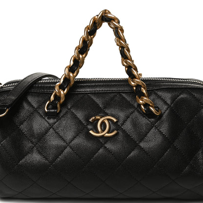 Chanel Caviar Quilted Small Fashion Therapy Bowling Bag Black 7 of 9