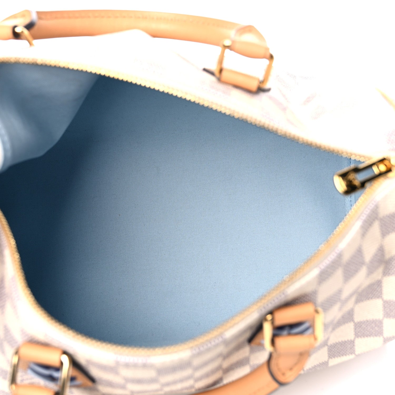 Louis Vuitton Damier Azur Braided Speedy Bandouliere 30 Blue 5 of 17