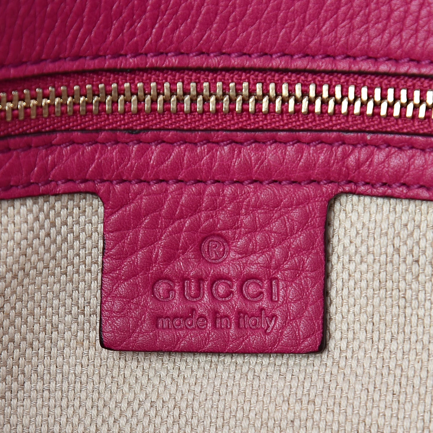 Gucci Pebbled Calfskin Medium Soho Clutch Fuchsia 6 of 10
