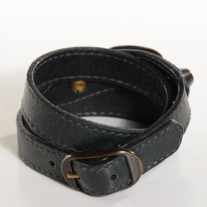 Balenciaga Agneau Arena Classic Hardware Triple Tour M Bracelet Anthracite 3 of 8