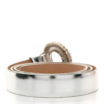 Chanel Metallic Calfskin Baguette Crystal CC Belt 85 34 Silver 2 of 8