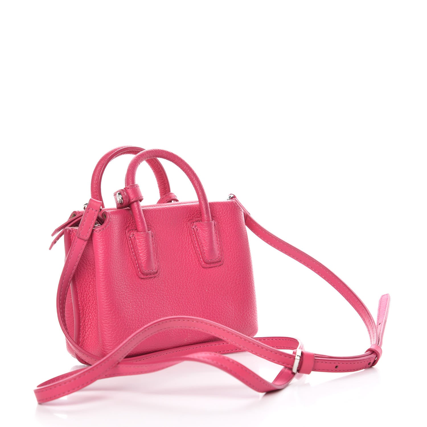 MCM Grained Calfskin X-Mini Milla Tote Beetroot Pink 3 of 14