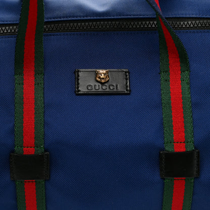 Gucci Technical Canvas Web Duffle Bag Blue 8 of 11