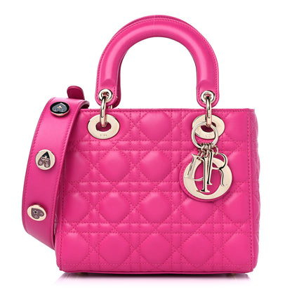 Christian Dior Lambskin Cannage Small Lucky Badges My Lady Dior Magenta 1 of 9