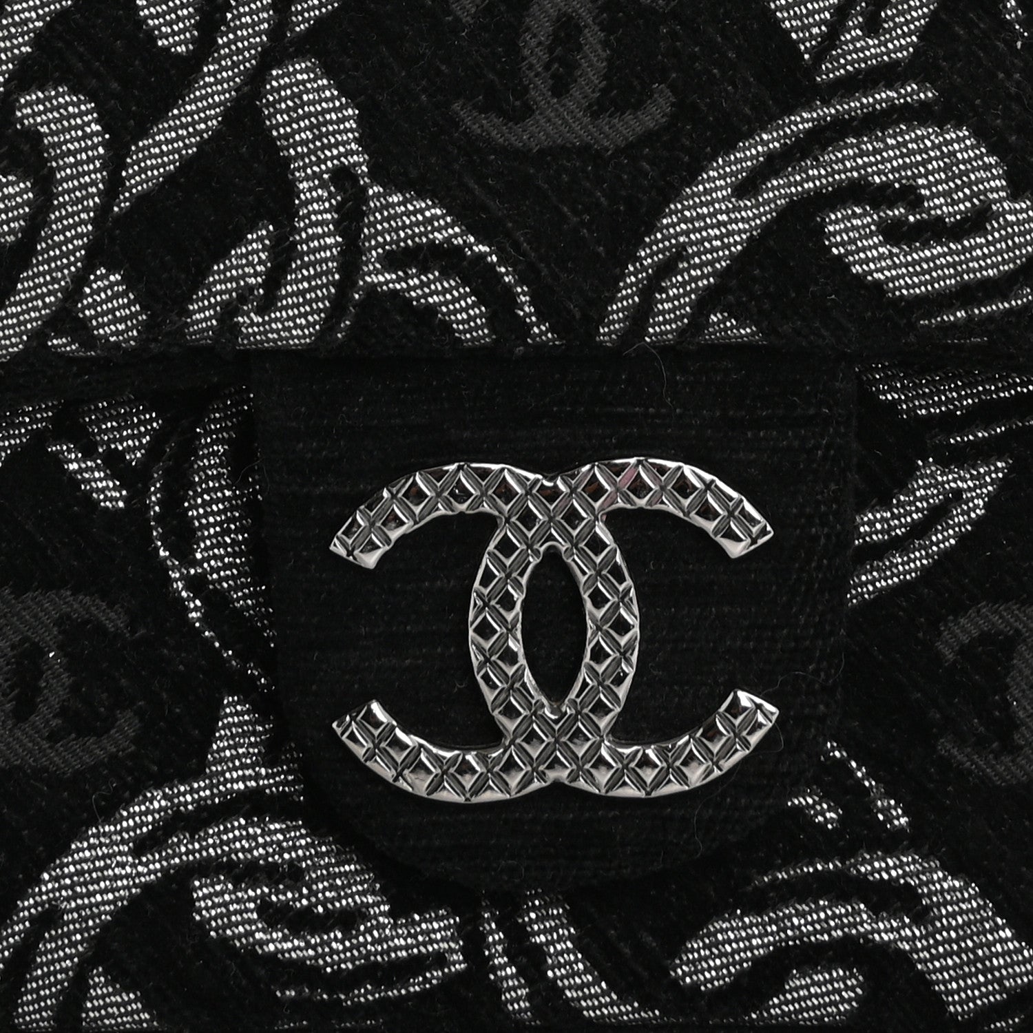 Chanel Tweed CC Cruise Small Chain Flap Black Silver 8 of 19