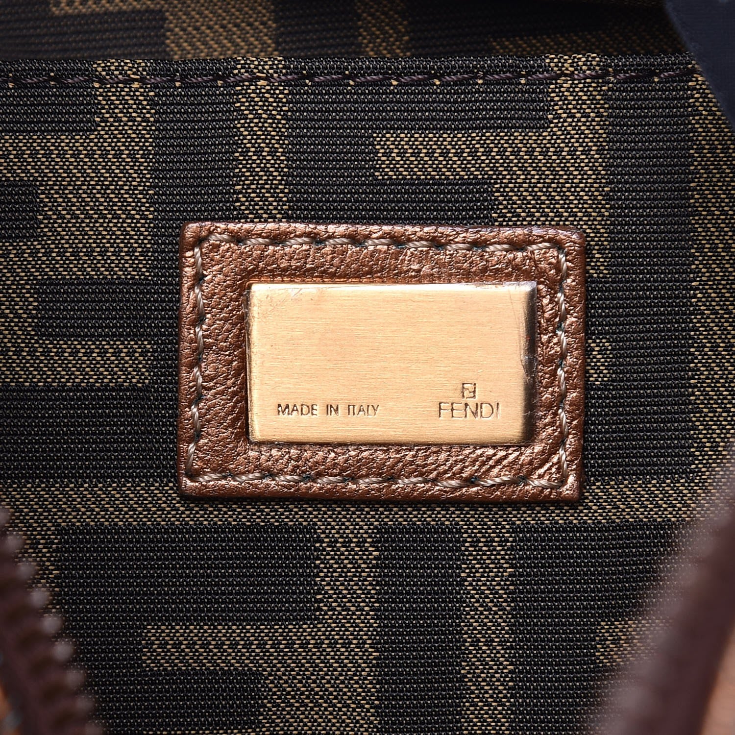 Fendi Nappa Fortuny Hologram Spy Hobo Bag Tobacco Oro Ambrato 6 of 8