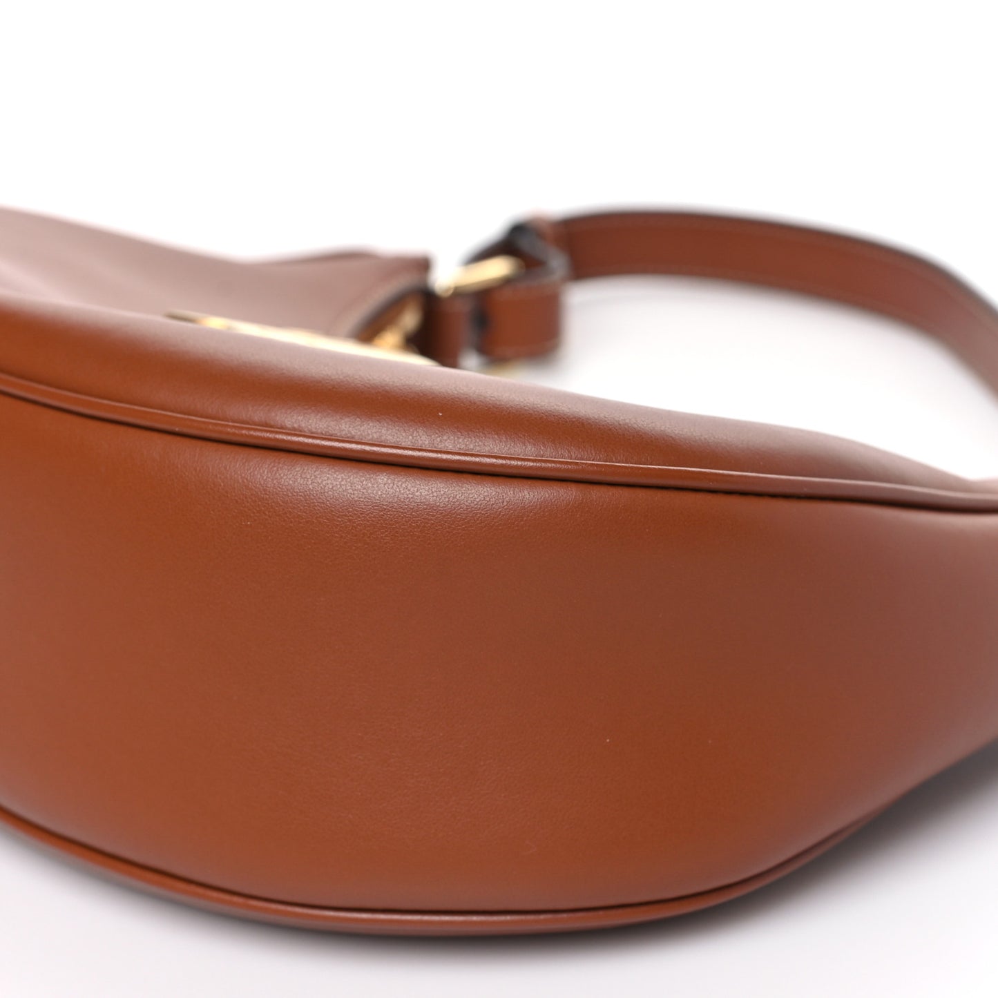 Smooth Calfskin Medium Strap Ava Triomphe Shoulder Bag Tan
