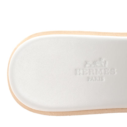 Hermes Calfskin Cork Eze 30 Sandals 37 White 8 of 10