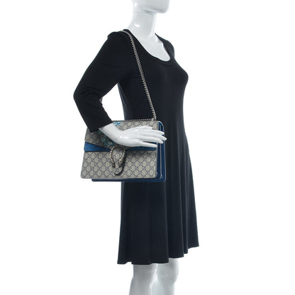 Gucci GG Supreme Monogram Blooms Medium Dionysus Shoulder Bag Beige Navy Vintage Blue 2 of 9