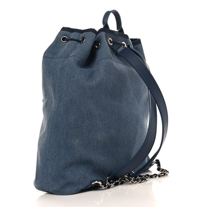 Chanel Canvas Sequin Large Deauville Backpack Navy 3 of 11