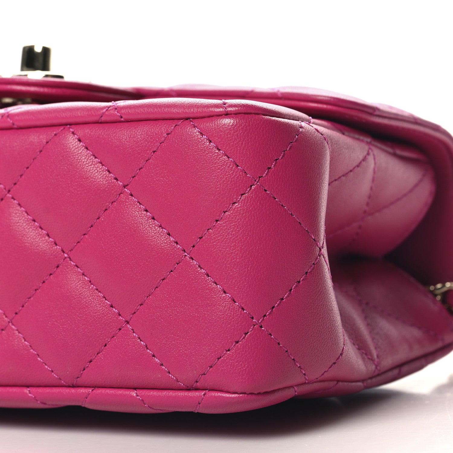 Chanel Lambskin Quilted Mini Crystal Top Handle Rectangular Flap Dark Pink 10 of 10