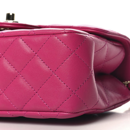 Chanel Lambskin Quilted Mini Crystal Top Handle Rectangular Flap Dark Pink 10 of 10