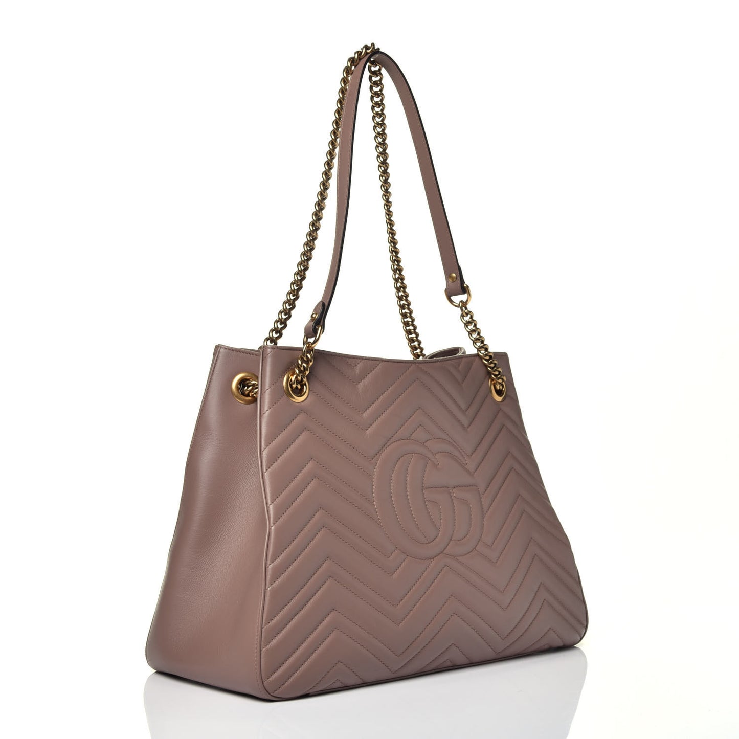 Calfskin Matelasse Medium GG Marmont Shoulder Tote Bag Porcelain Rose