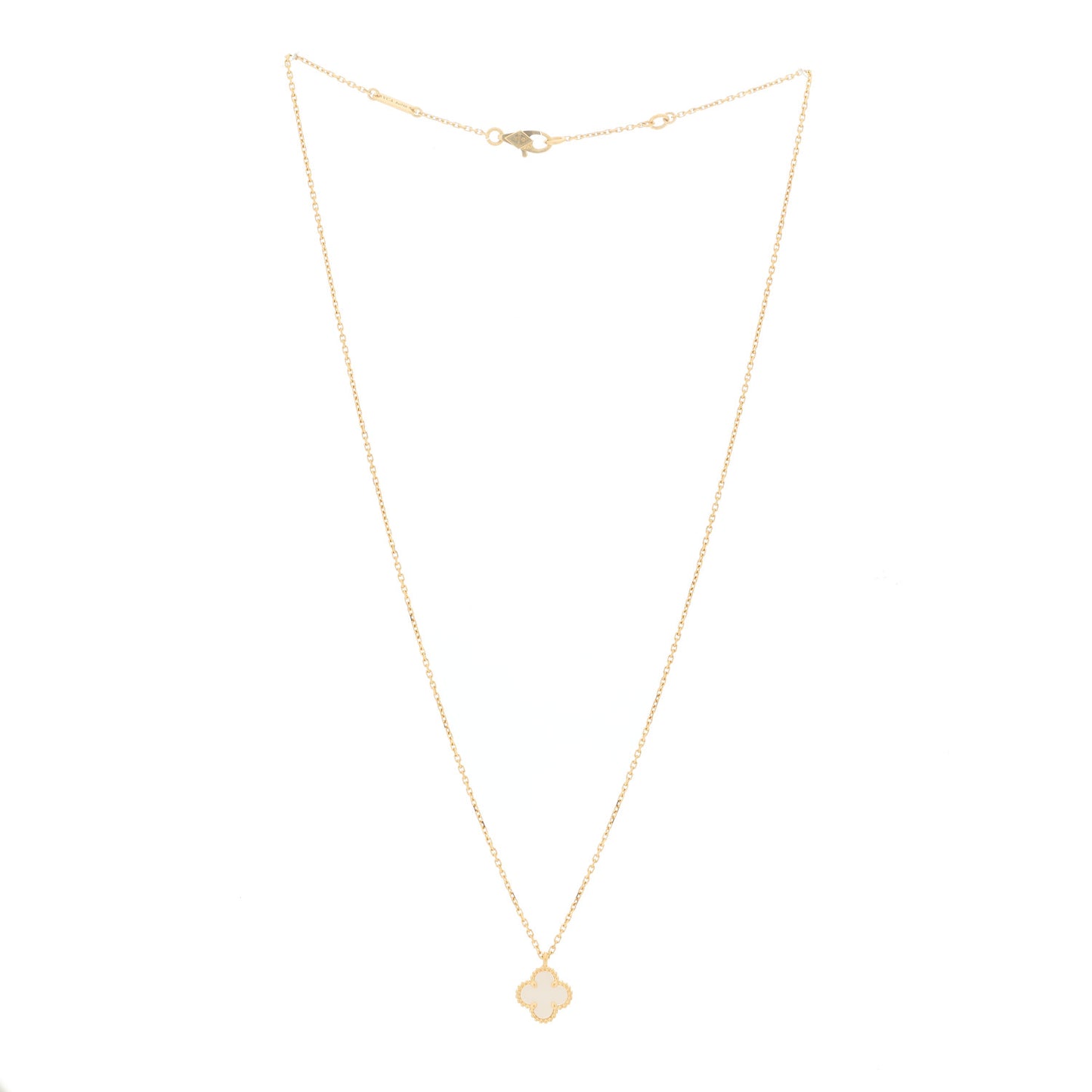 18K Yellow Gold Mother of Pearl Sweet Alhambra Pendant Necklace