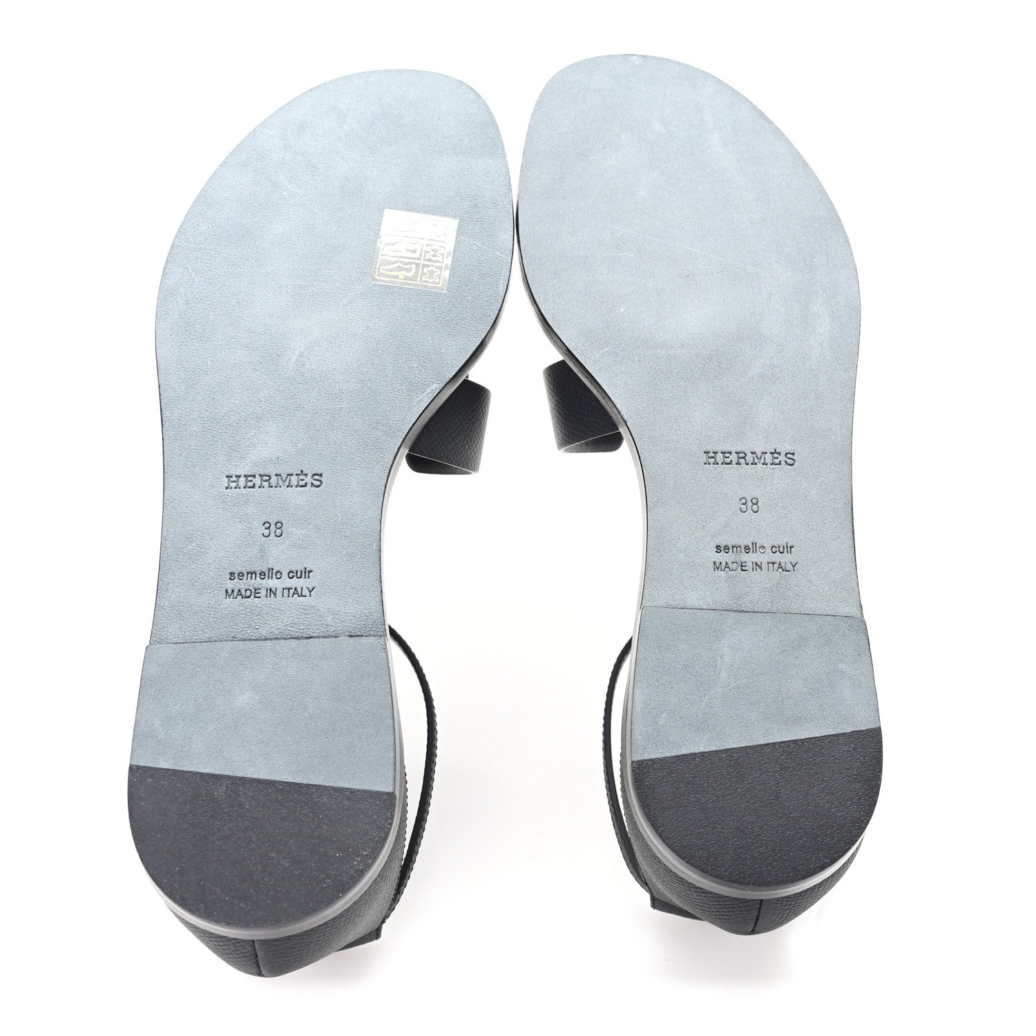 Hermes Epsom Santorini Sandals 38 Black 6 of 10