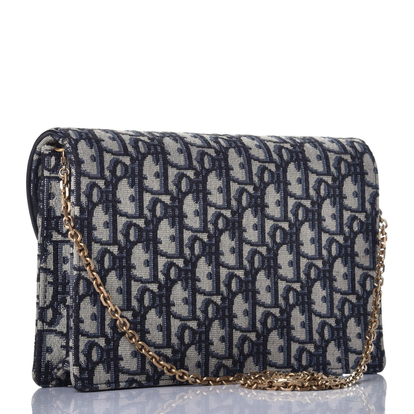Oblique Saddle Chain Pouch Blue
