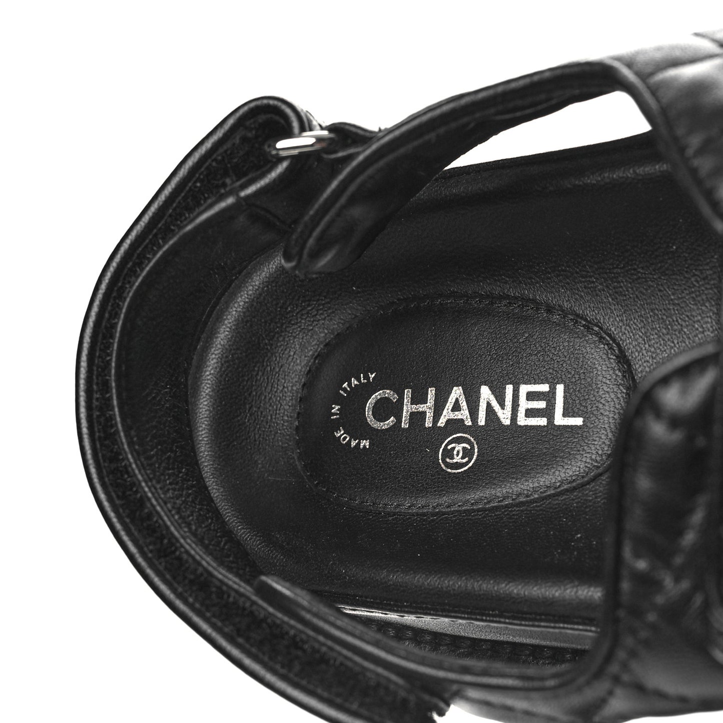 Lambskin Velcro Dad Sandals 40.5 Black