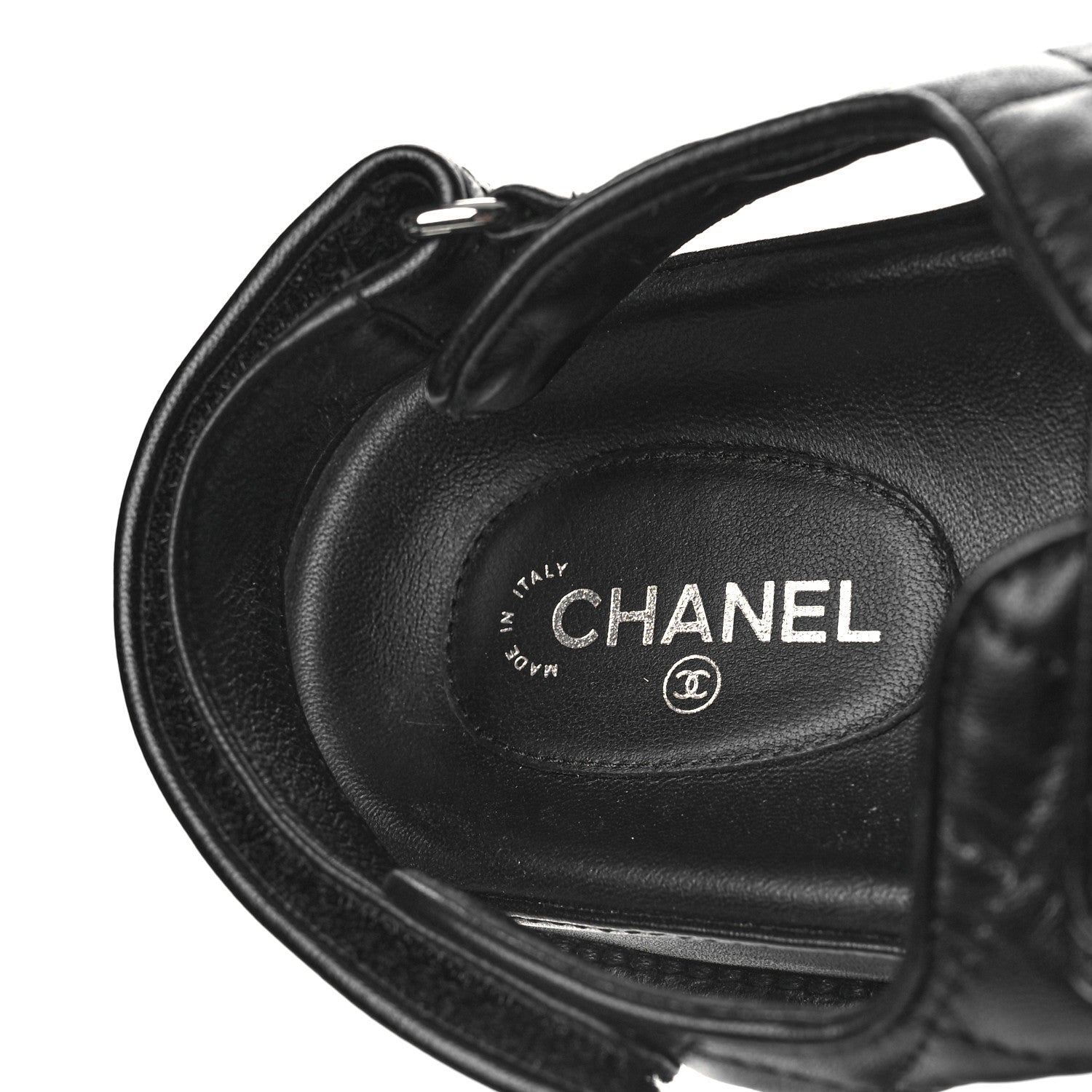 Chanel Lambskin Velcro Dad Sandals 40.5 Black 8 of 9