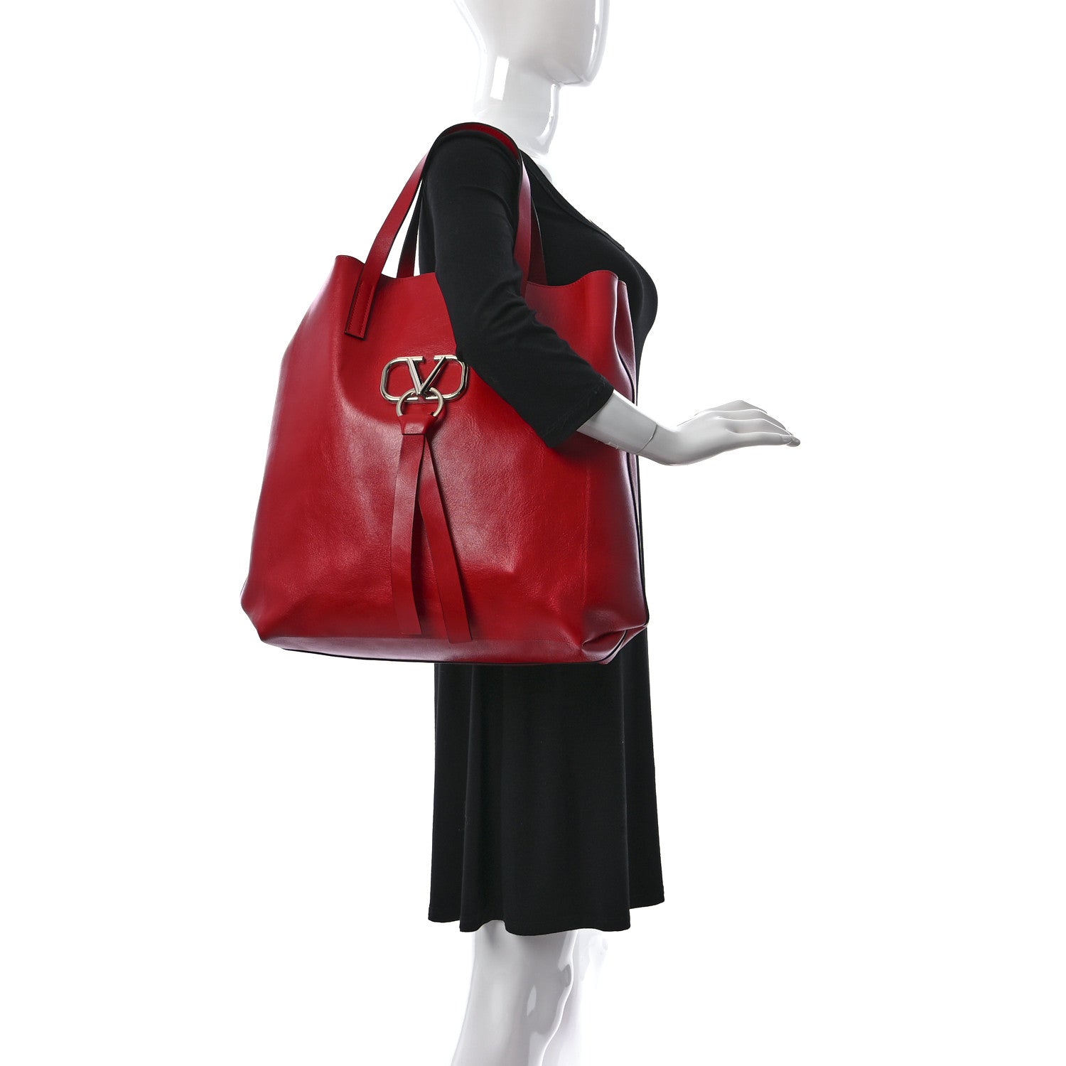 Valentino Garavani Smooth Calfskin VSling Tote Bag Rouge Pur 2 of 10