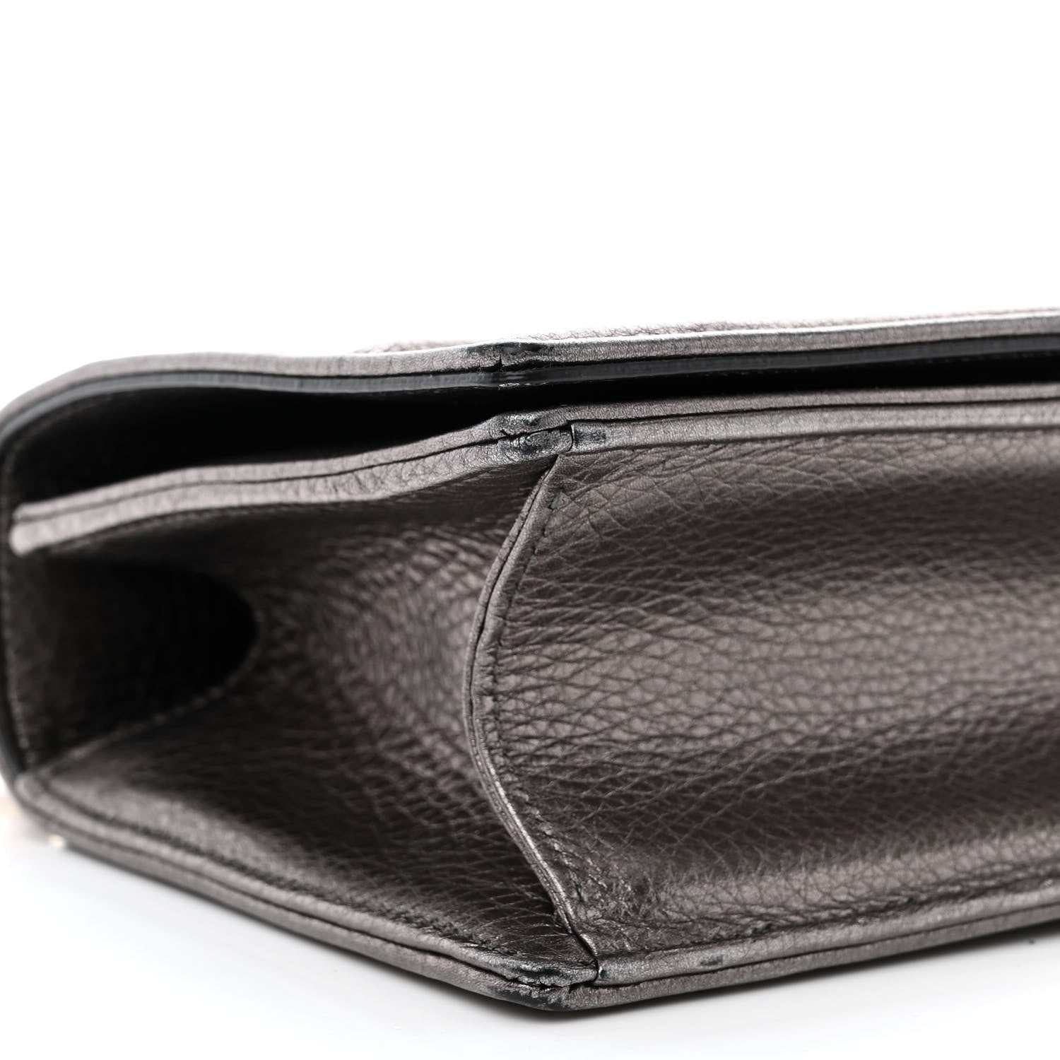 Christian Dior Metallic Grained Calfskin Small Diorama Flap Bag Gunmetal Grey 9 of 12