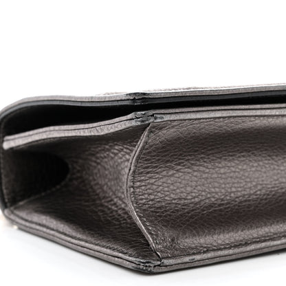 Christian Dior Metallic Grained Calfskin Small Diorama Flap Bag Gunmetal Grey 9 of 12