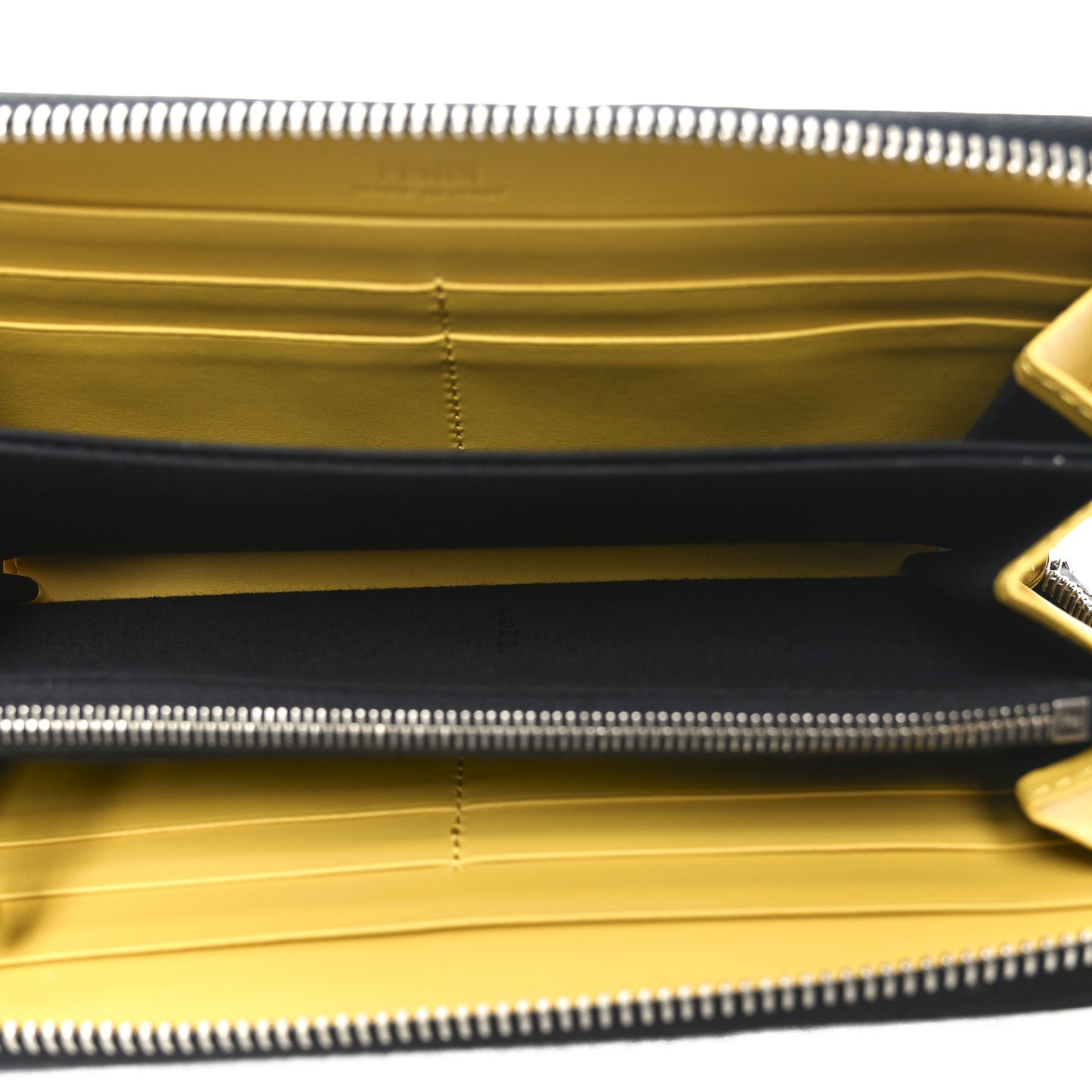 Vitello Elite Stampa Shadow Zip Around Wallet Asfalto Sunflower