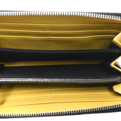 Fendi Vitello Elite Stampa Shadow Zip Around Wallet Asfalto Sunflower 5 of 8