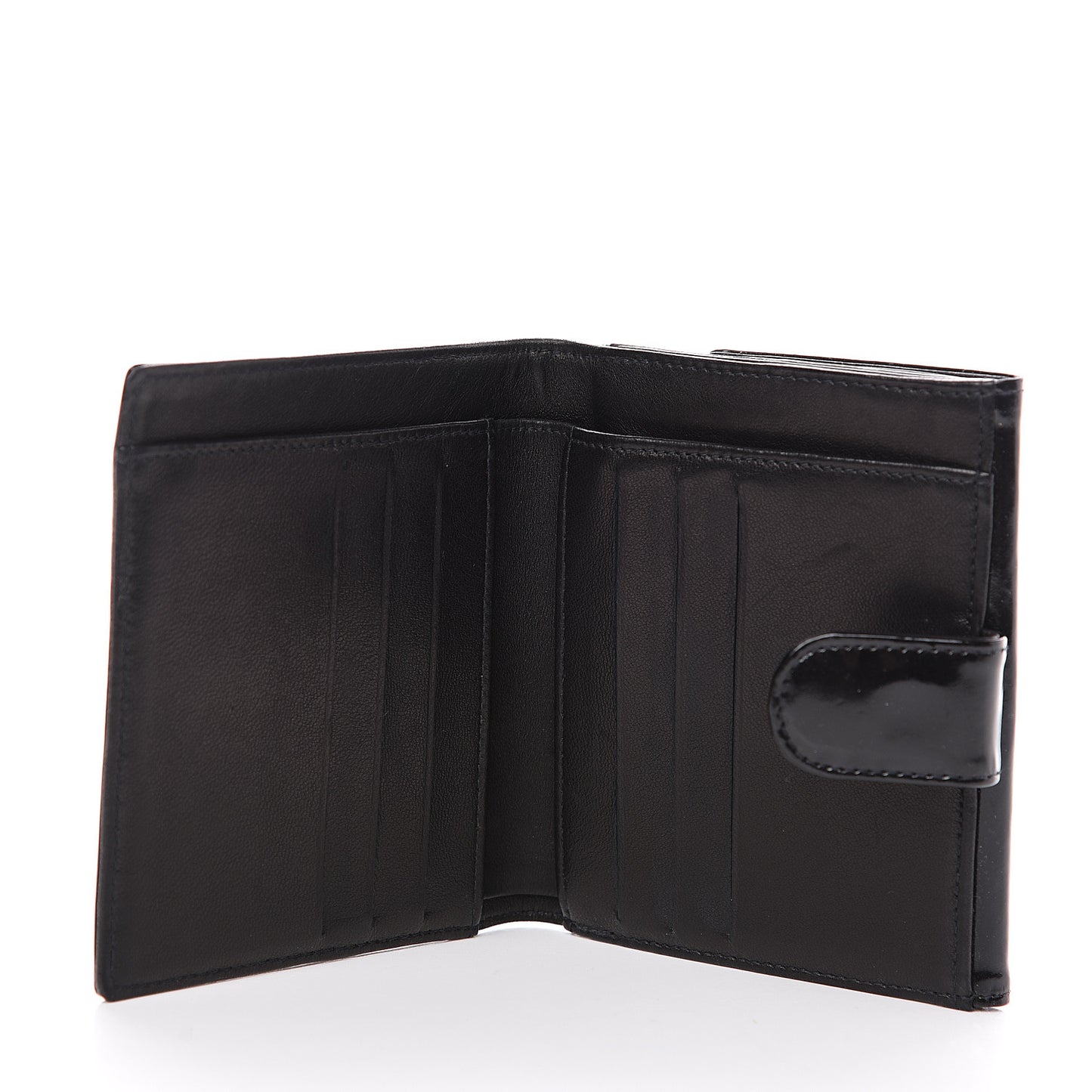 Patent Timeless CC Compact French Wallet Black