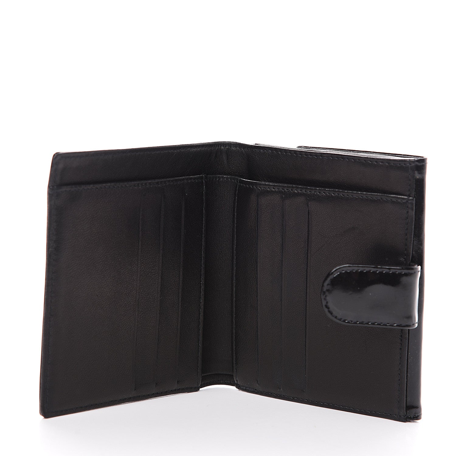 Chanel Patent Timeless CC Compact French Wallet Black 4 of 7