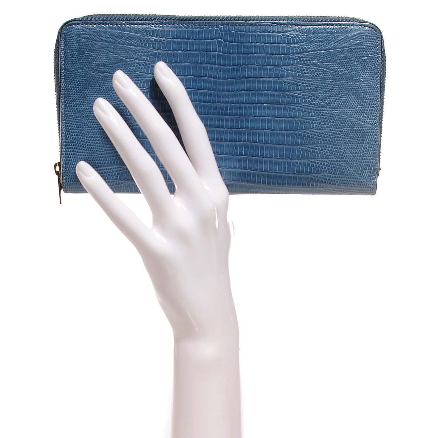 Lizard Large Zip Around Multifunction Wallet Blue