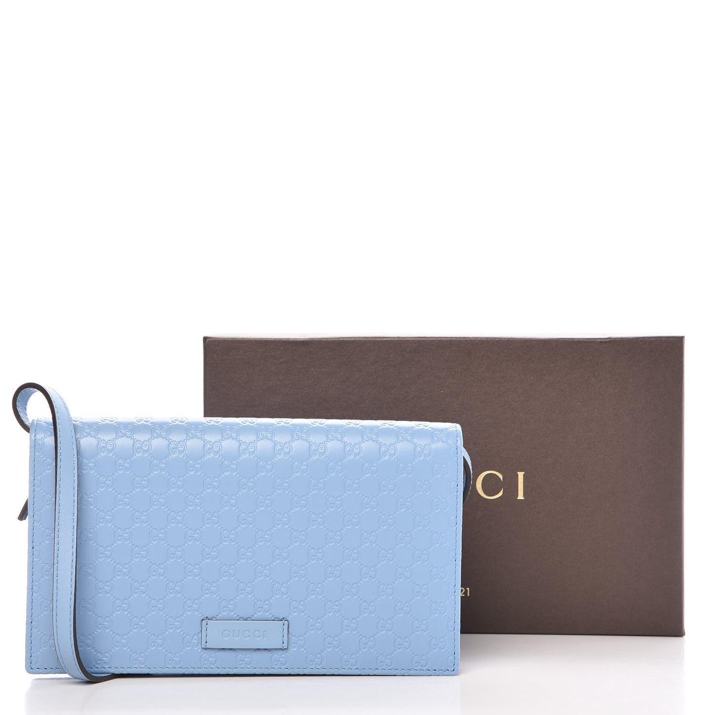 Microguccissima Crossbody Wallet Mineral Blue