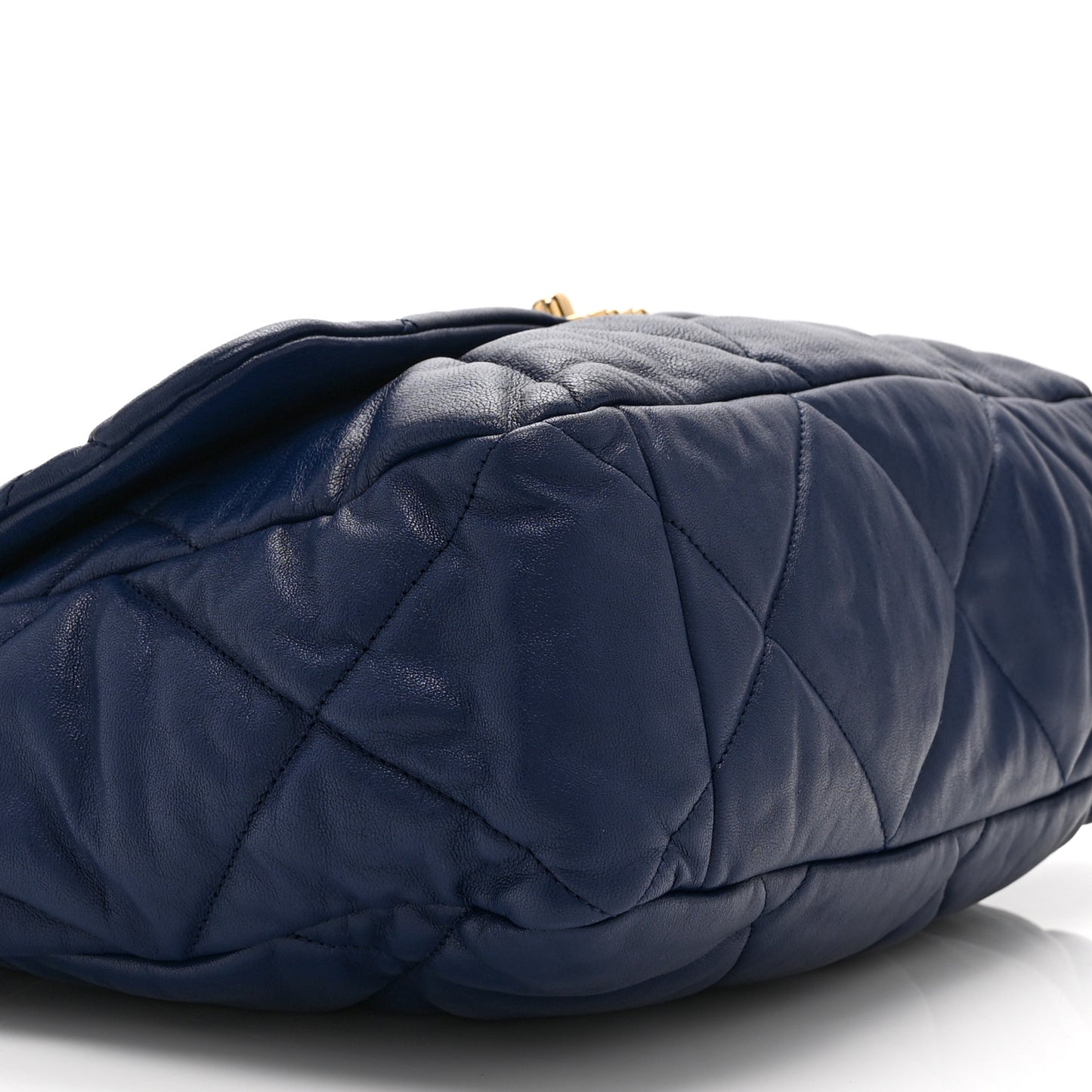Goatskin Quilted Maxi Chanel 19 Flap Navy Blue