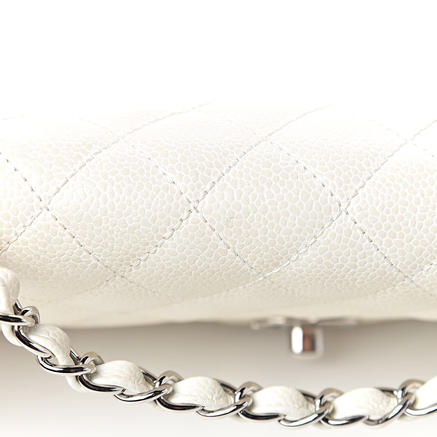 Chanel Caviar Quilted East West Flap White 12 of 17