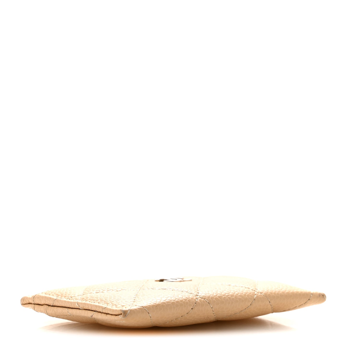 Caviar Quilted Card Holder Beige