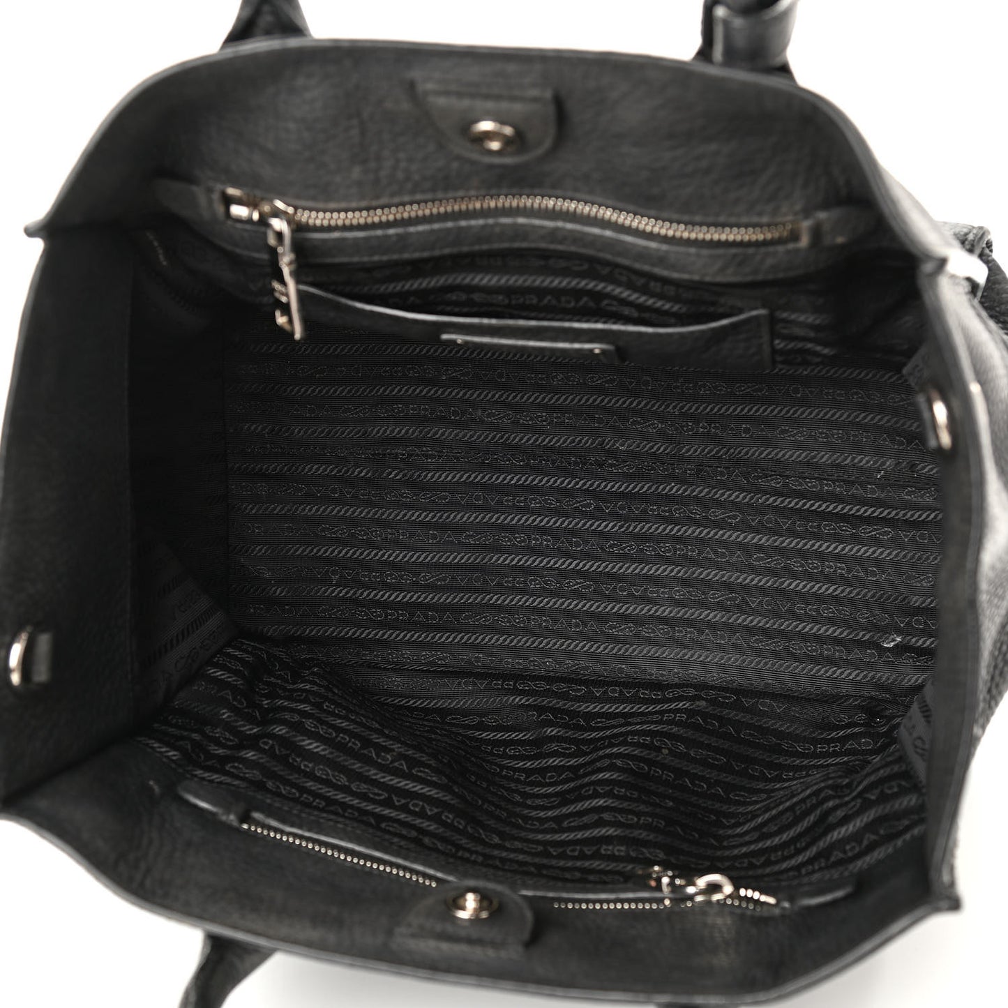 Vitello Daino Shopping Tote Black
