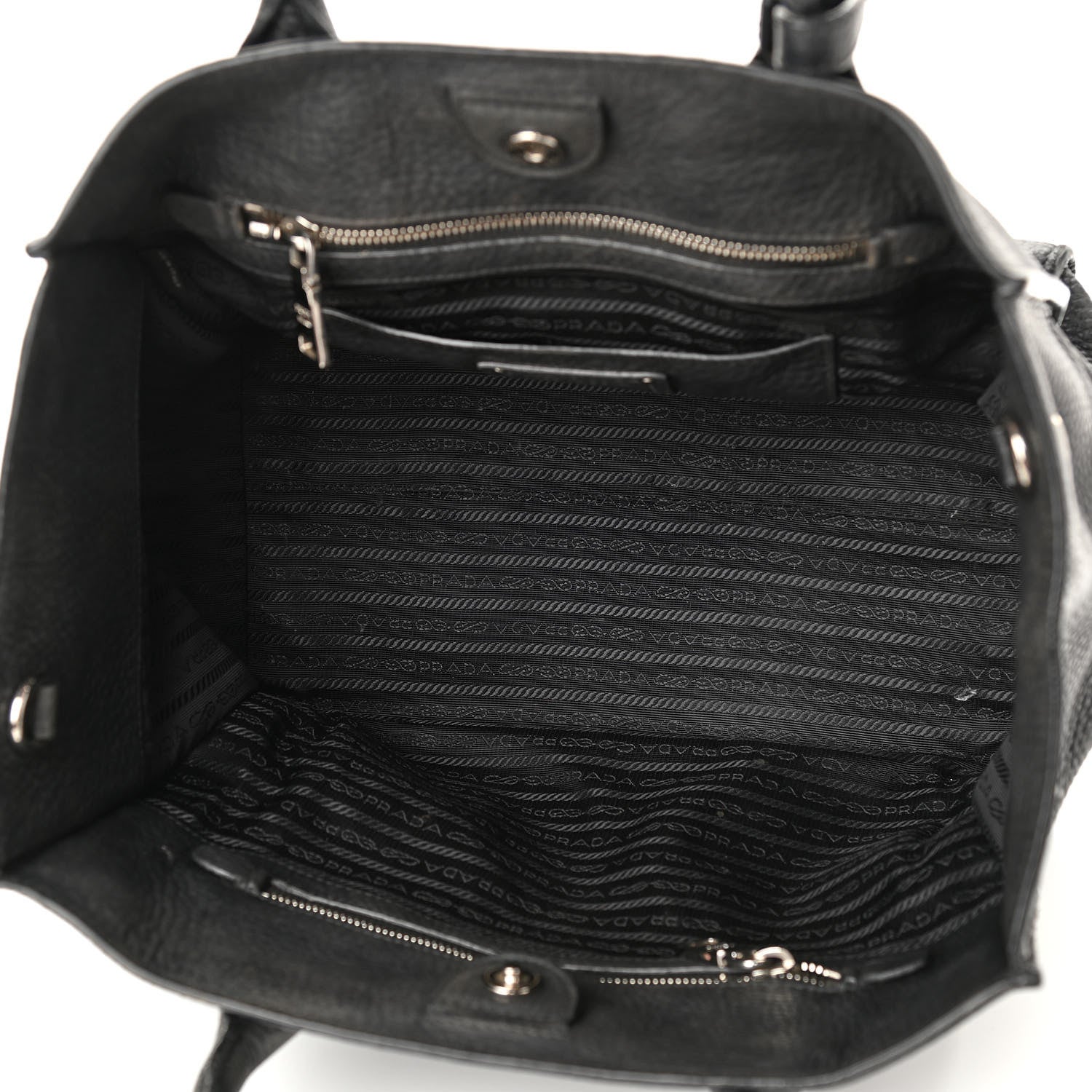 Prada Vitello Daino Shopping Tote Black 4 of 10