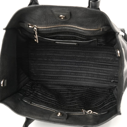 Prada Vitello Daino Shopping Tote Black 4 of 10