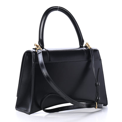 Balenciaga Shiny Box Calfskin Medium Hourglass Top Handle Bag Black 2 of 4