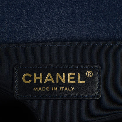 Chanel Lambskin Quilted Medium Boy Flap Dark Blue 7 of 8
