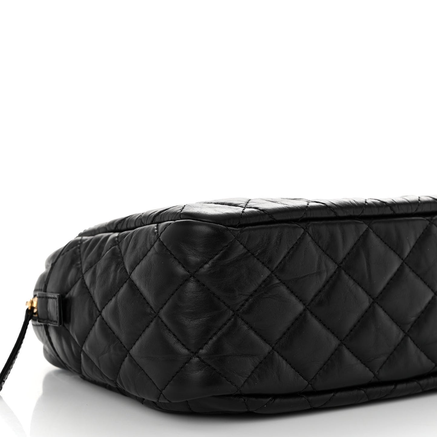 Aged Calfskin Quilted Medium Reissue Camera Case Black